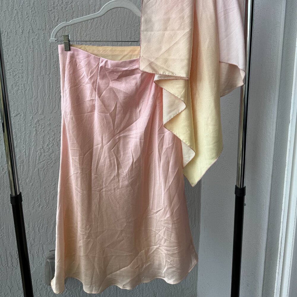 Satin Skirt with Matching Scarf Top
